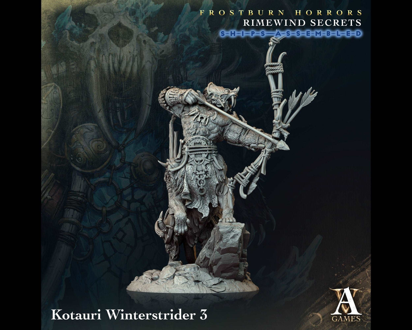 Kotauri Winterstrider 3 - Rimewind Secrets - Highly Detailed Resin 8k 3D Printed Miniature