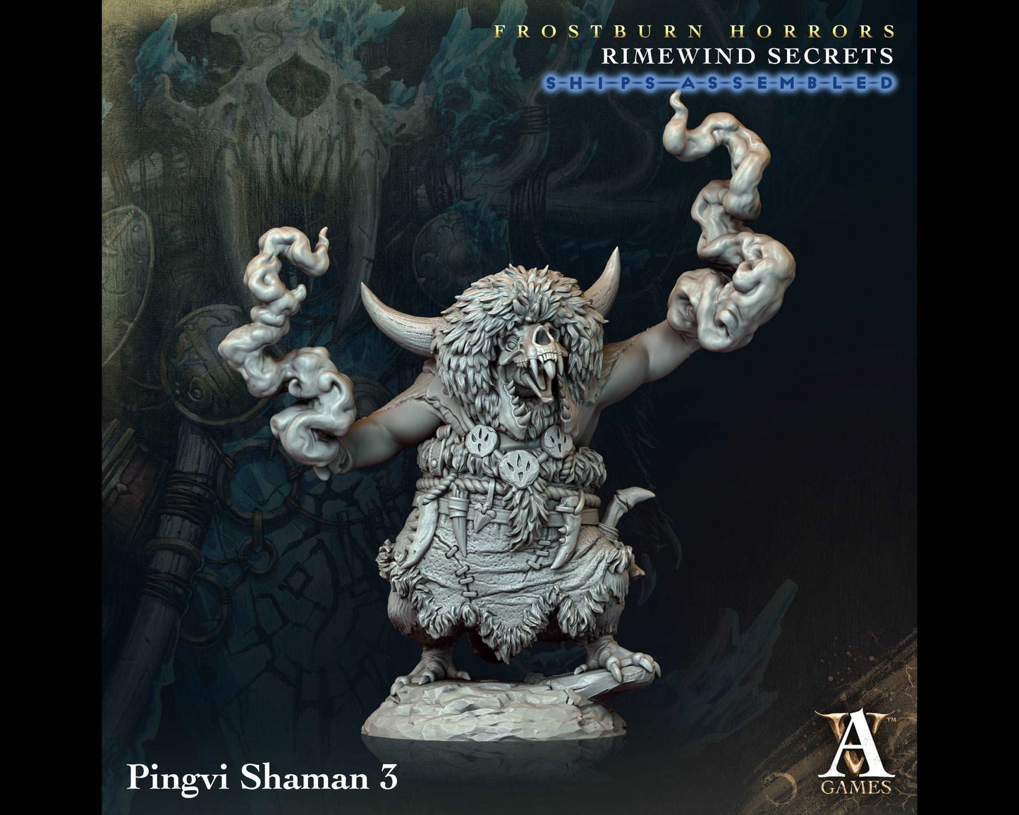 Pingvi Shaman 3 - Rimewind Secrets - Highly Detailed Resin 8k 3D Printed Miniature