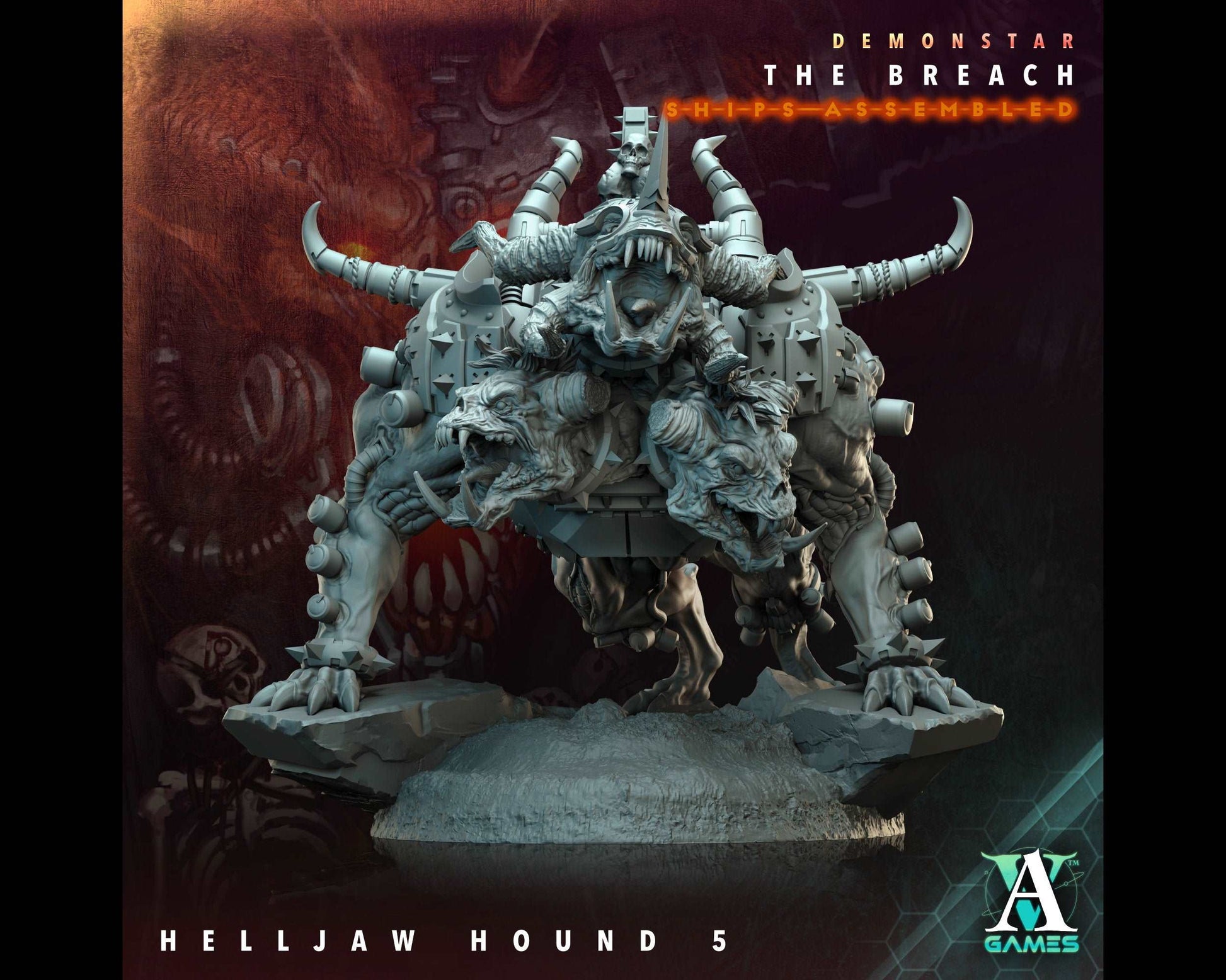 Helljaw Hound 5 - Demonstar: The Breach - Highly Detailed Resin 8k 3D Printed Miniature