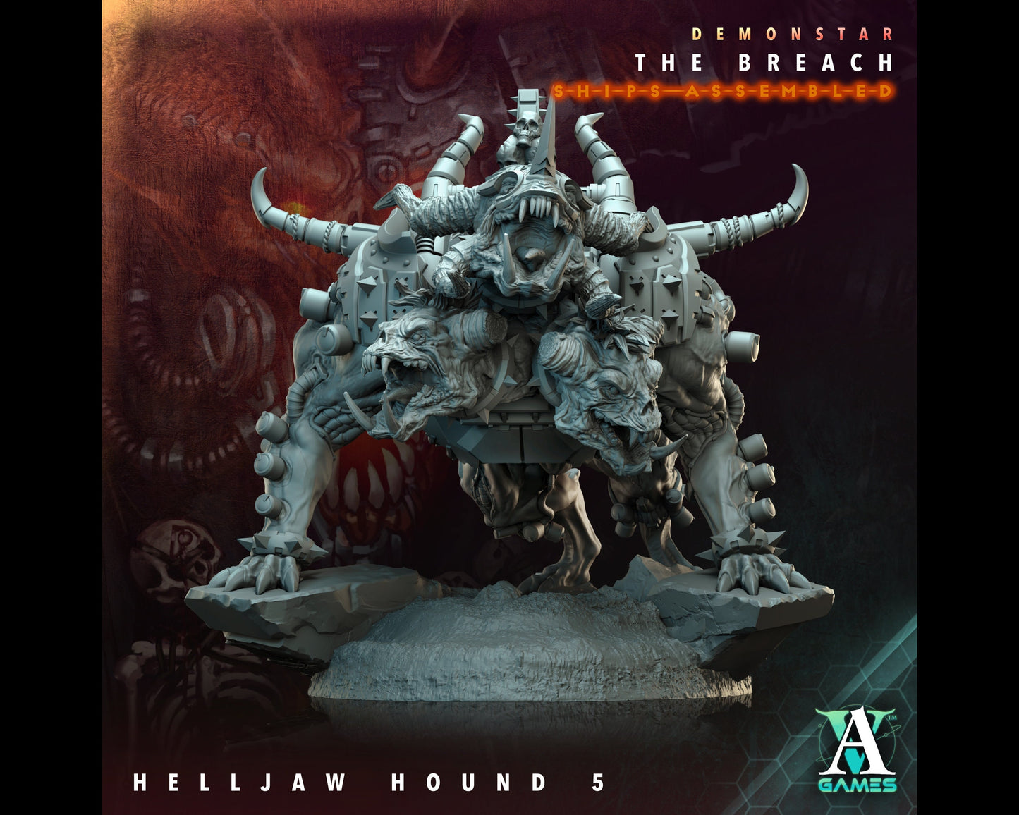 Helljaw Hound 5 - Demonstar: The Breach - Highly Detailed Resin 8k 3D Printed Miniature
