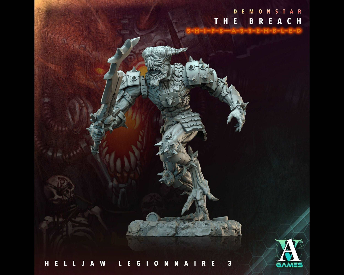 Helljaw Legionnaire 3 - Demonstar: The Breach - Highly Detailed Resin 8k 3D Printed Miniature