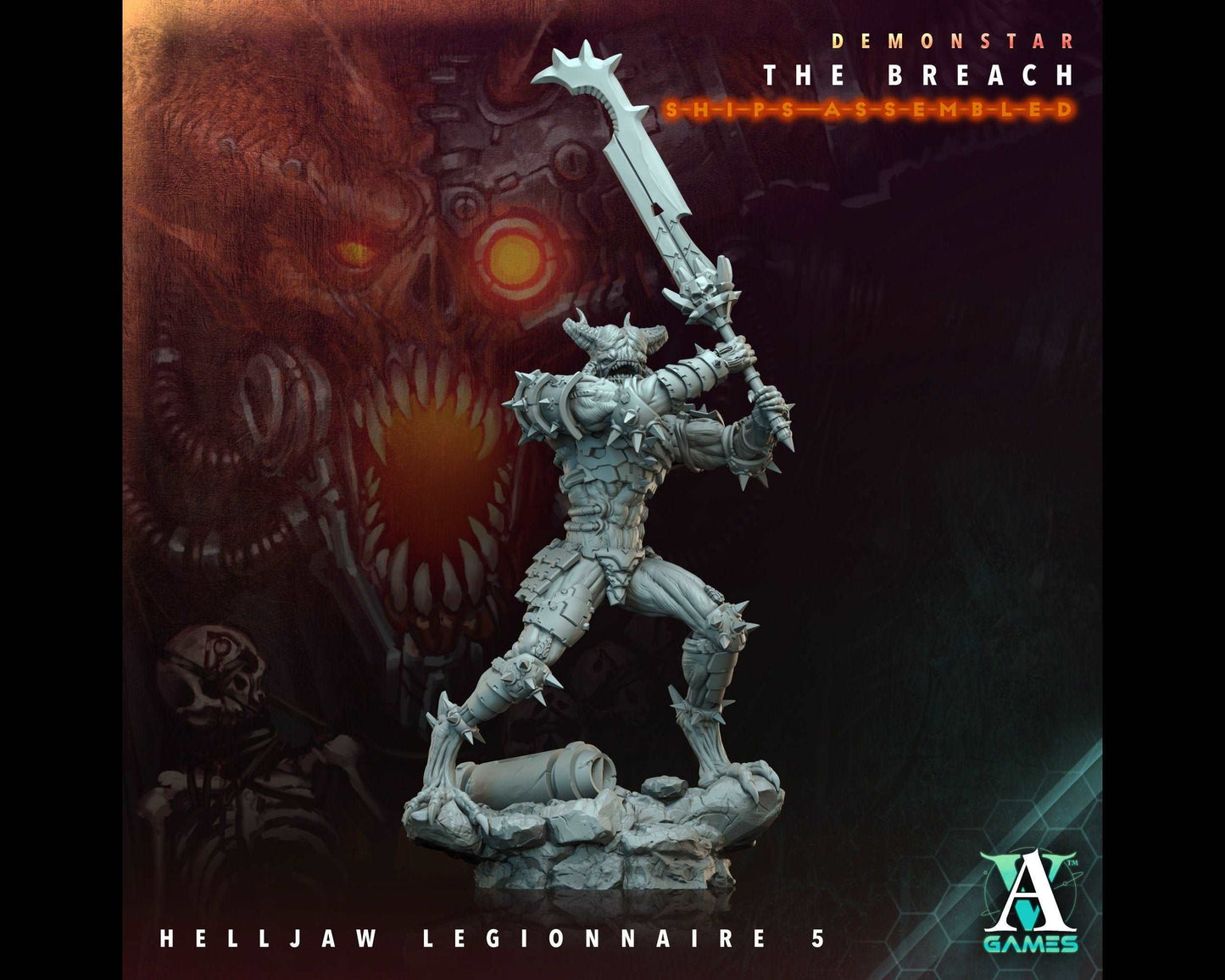 Helljaw Legionnaire 5 - Demonstar: The Breach - Highly Detailed Resin 8k 3D Printed Miniature