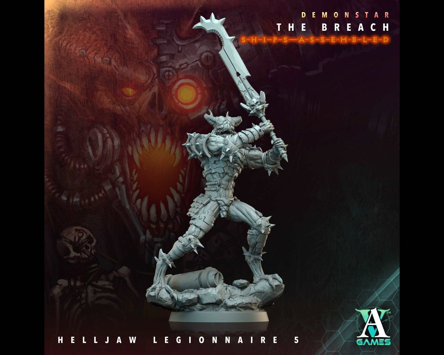 Helljaw Legionnaire 5 - Demonstar: The Breach - Highly Detailed Resin 8k 3D Printed Miniature