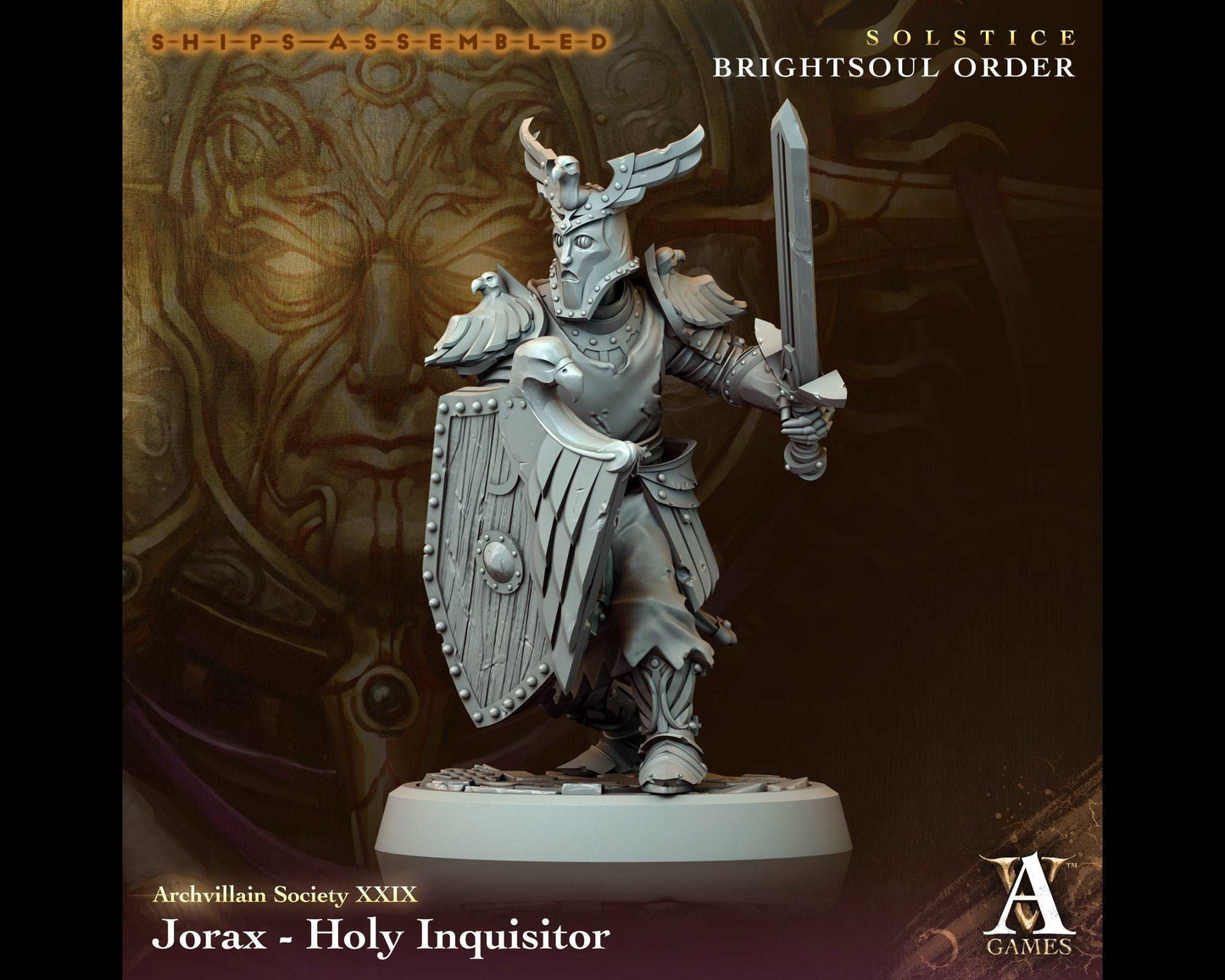 Jorax, Holy Inquisitor - Brightsoul Order - Highly Detailed Resin 8k 3D Printed Miniature