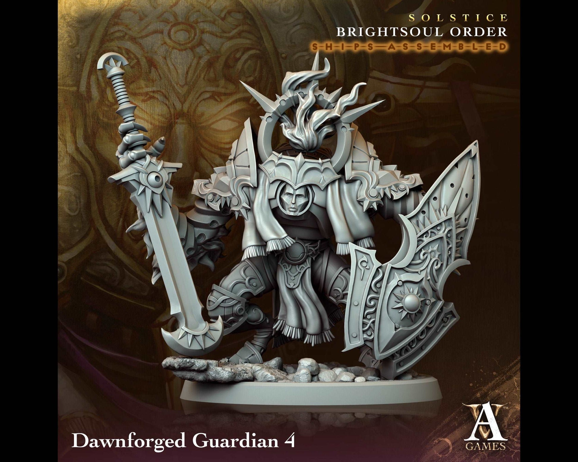 Dawnforged Guardian 4 - Brightsoul Order - Highly Detailed Resin 8k 3D Printed Miniature