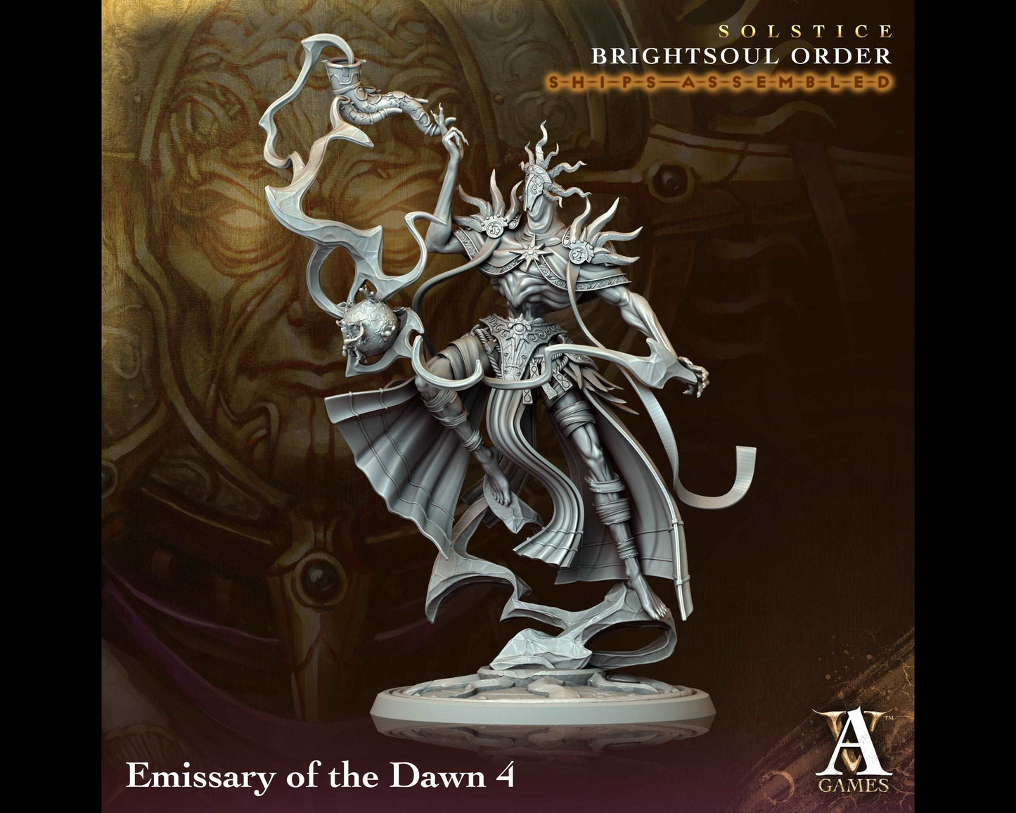 Emissary of the Dawn 4 - Brightsoul Order - Highly Detailed Resin 8k 3D Printed Miniature