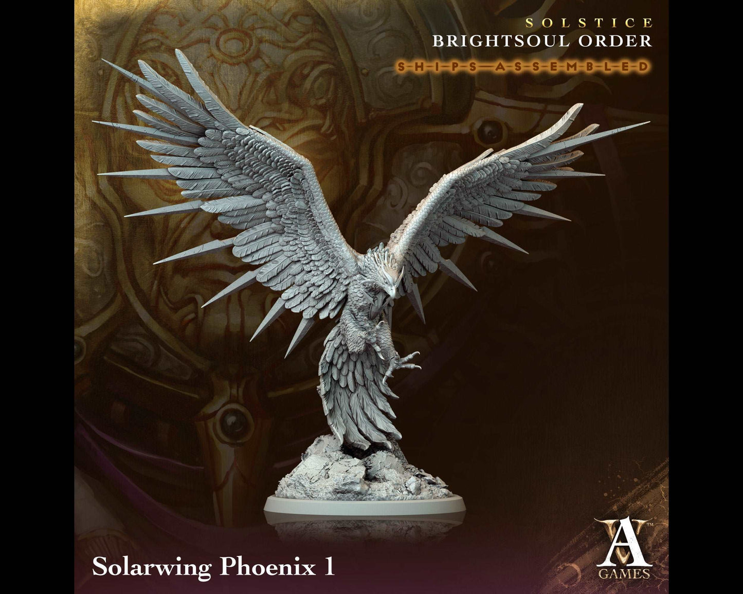 Solarwing Phoenix 1 - Brightsoul Order - Highly Detailed Resin 8k 3D Printed Miniature