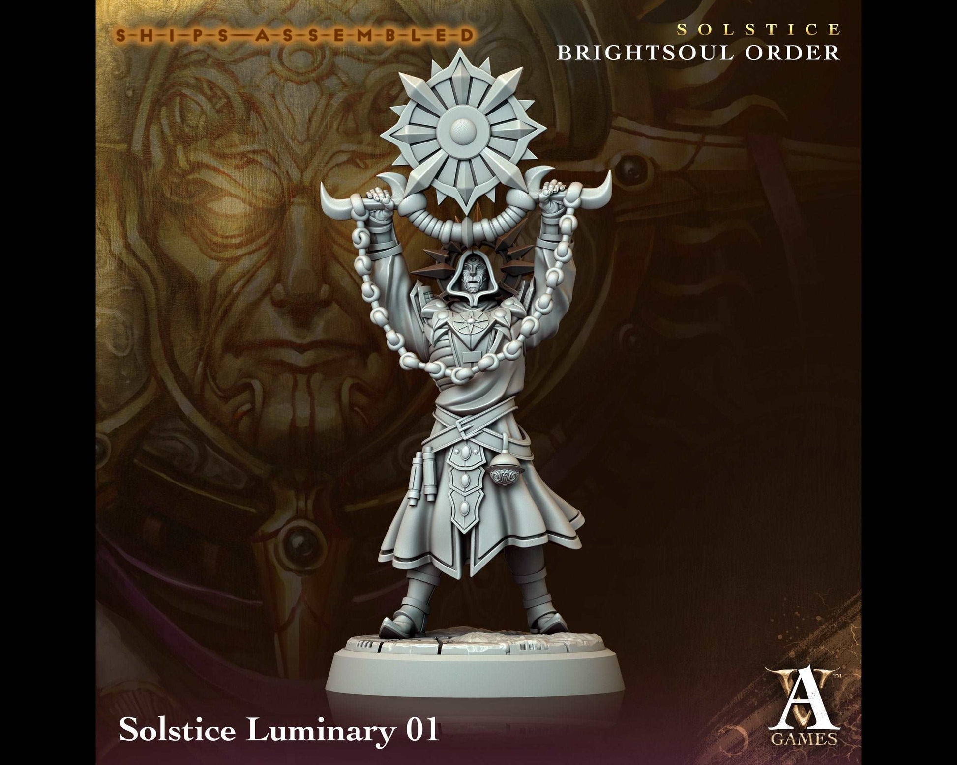 Solstice Luminary 1 - Brightsoul Order - Highly Detailed Resin 8k 3D Printed Miniature