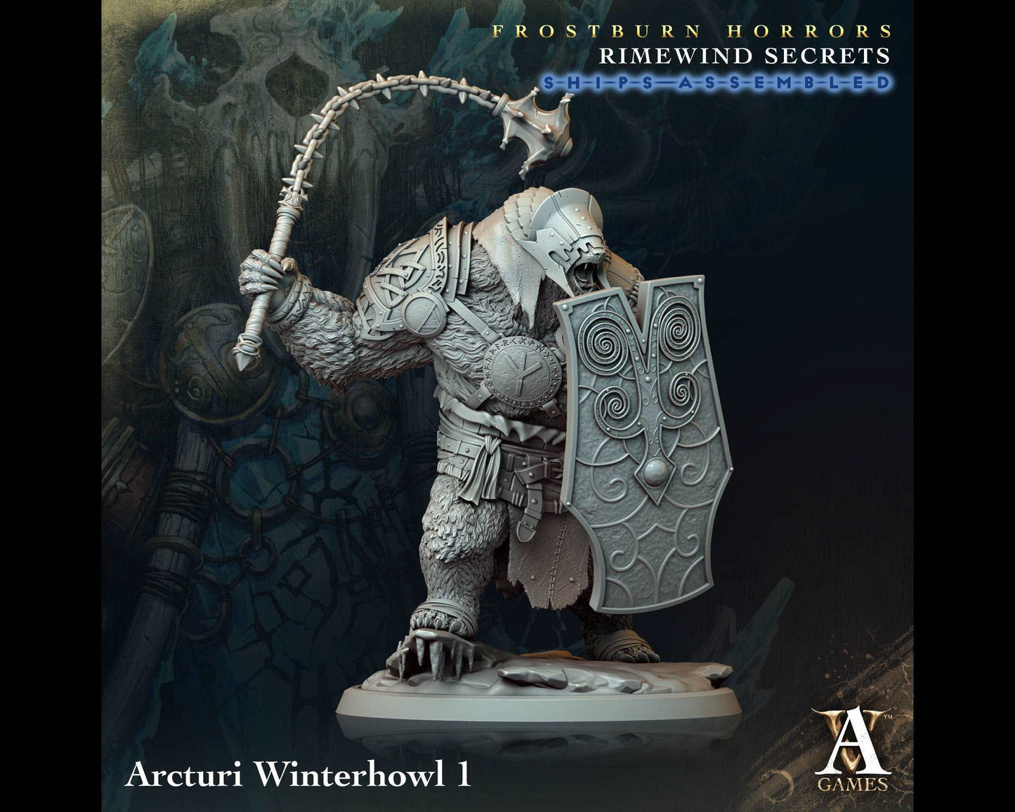 Arcturi Winterhowl 1 - Rimewind Secrets - Highly Detailed Resin 8k 3D Printed Miniature