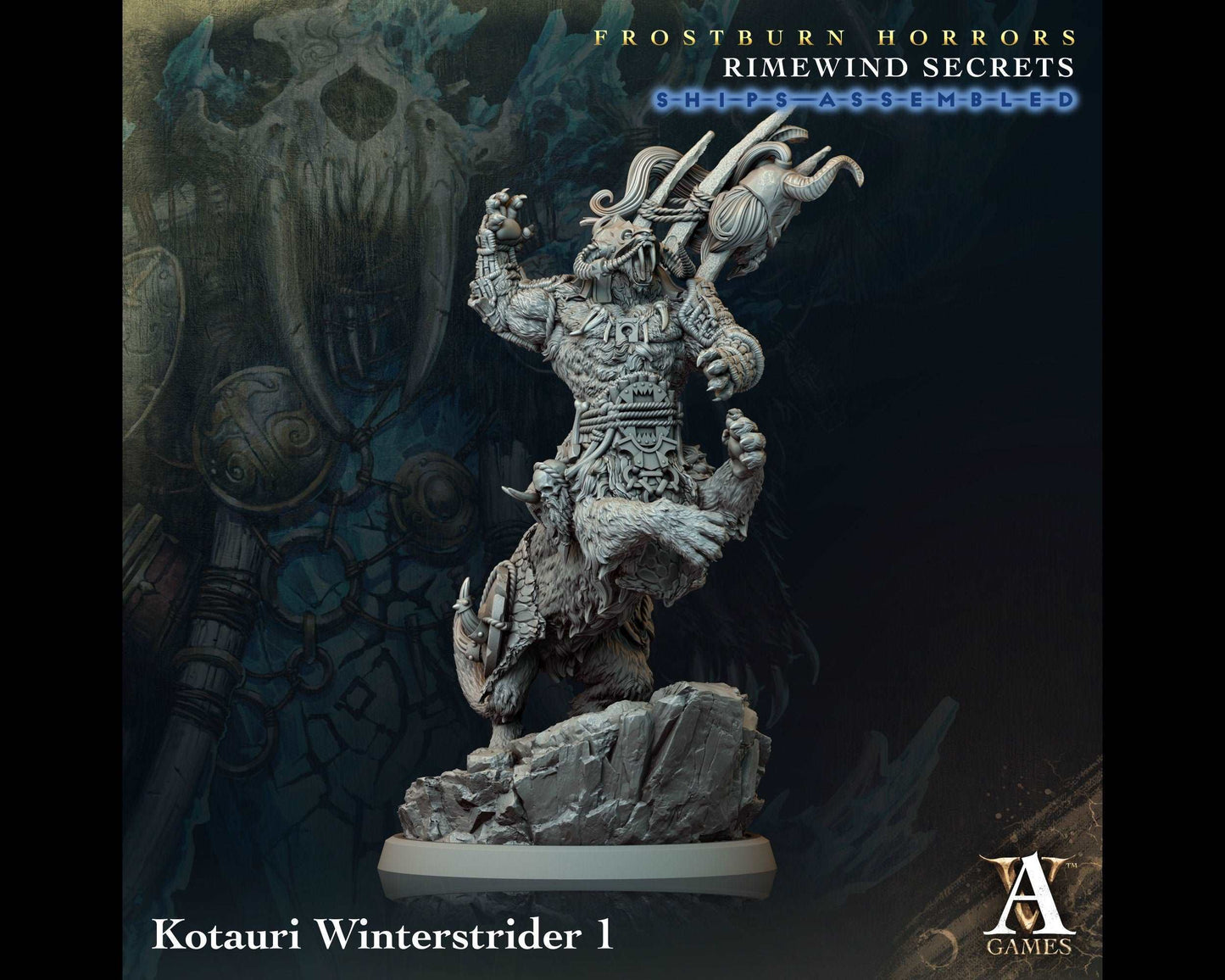 Kotauri Winterstrider 1 - Rimewind Secrets - Highly Detailed Resin 8k 3D Printed Miniature