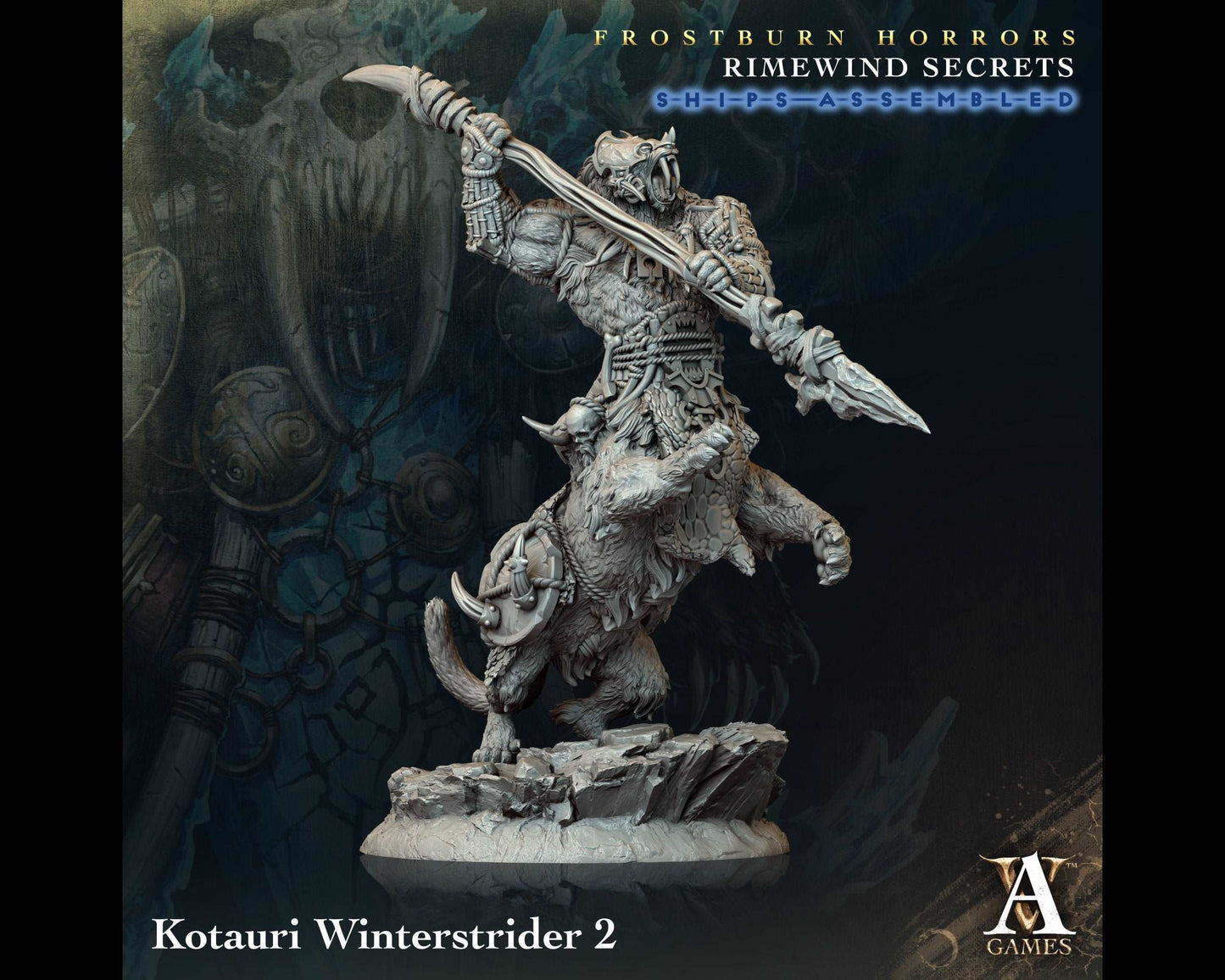 Kotauri Winterstrider 2 - Rimewind Secrets - Highly Detailed Resin 8k 3D Printed Miniature