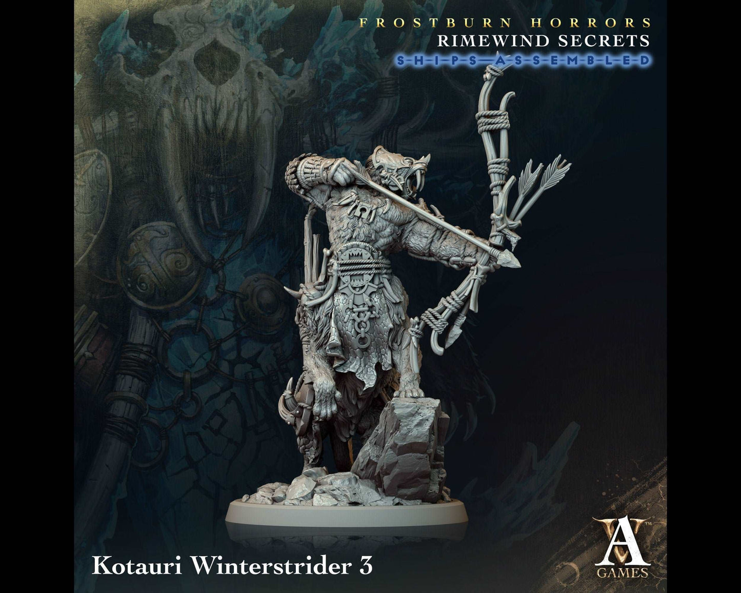 Kotauri Winterstrider 3 - Rimewind Secrets - Highly Detailed Resin 8k 3D Printed Miniature