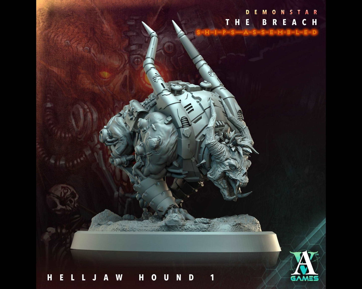 Helljaw Hound 1 - Demonstar: The Breach - Highly Detailed Resin 8k 3D Printed Miniature