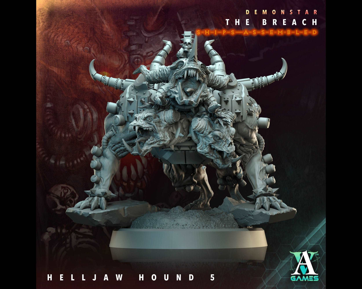 Helljaw Hound 5 - Demonstar: The Breach - Highly Detailed Resin 8k 3D Printed Miniature