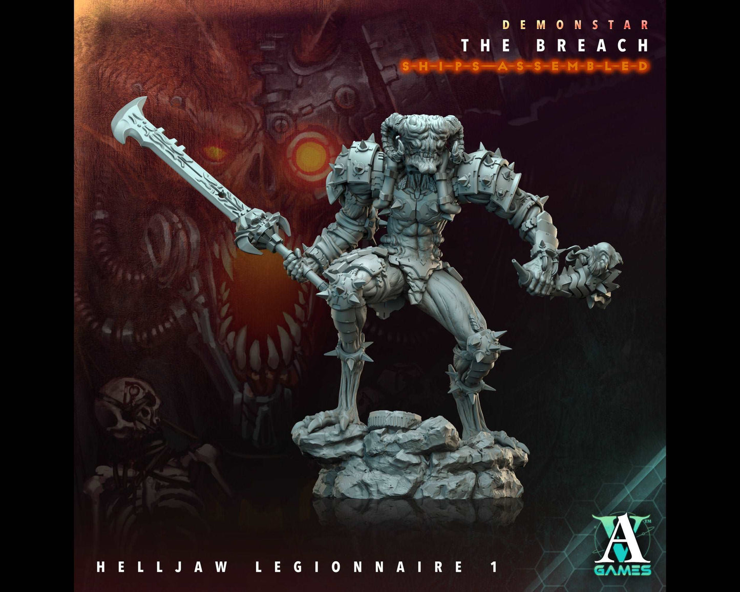 Helljaw Legionnaire 1 - Demonstar: The Breach - Highly Detailed Resin 8k 3D Printed Miniature