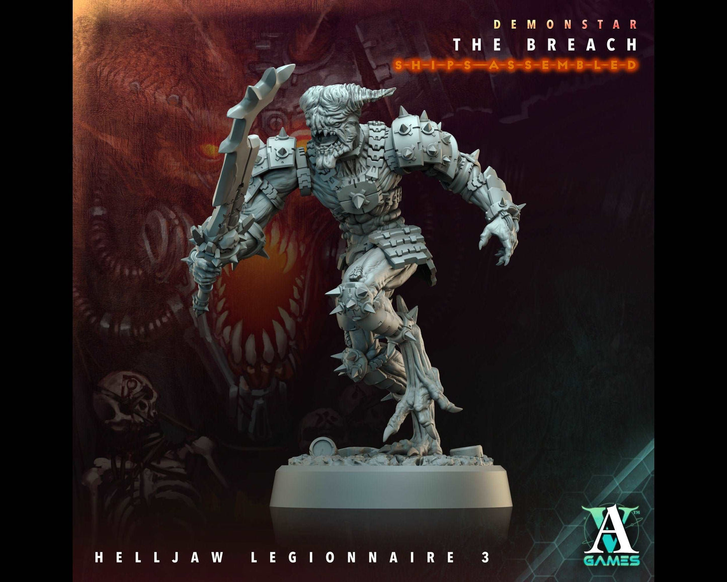 Helljaw Legionnaire 3 - Demonstar: The Breach - Highly Detailed Resin 8k 3D Printed Miniature