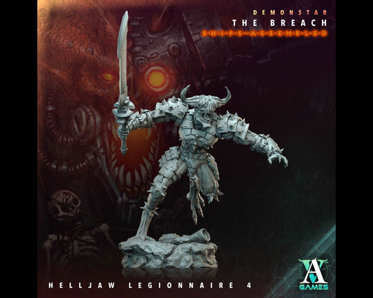 Helljaw Legionnaire 4 - Demonstar: The Breach - Highly Detailed Resin 8k 3D Printed Miniature