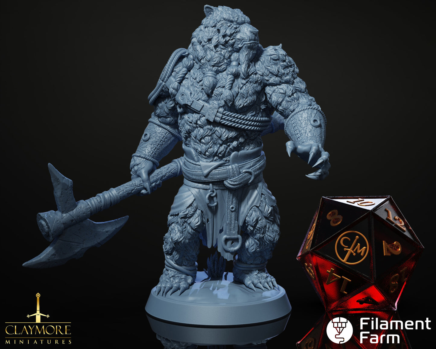 Werebear - The Frostwind War - Highly Detailed Resin 8k 3D Printed Miniature