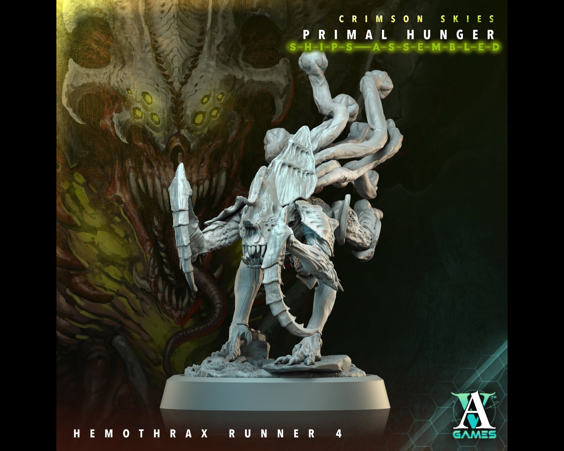 Hemothrax Runner 4 - Primal Hunger - Highly Detailed Resin 8k 3D Printed Miniature