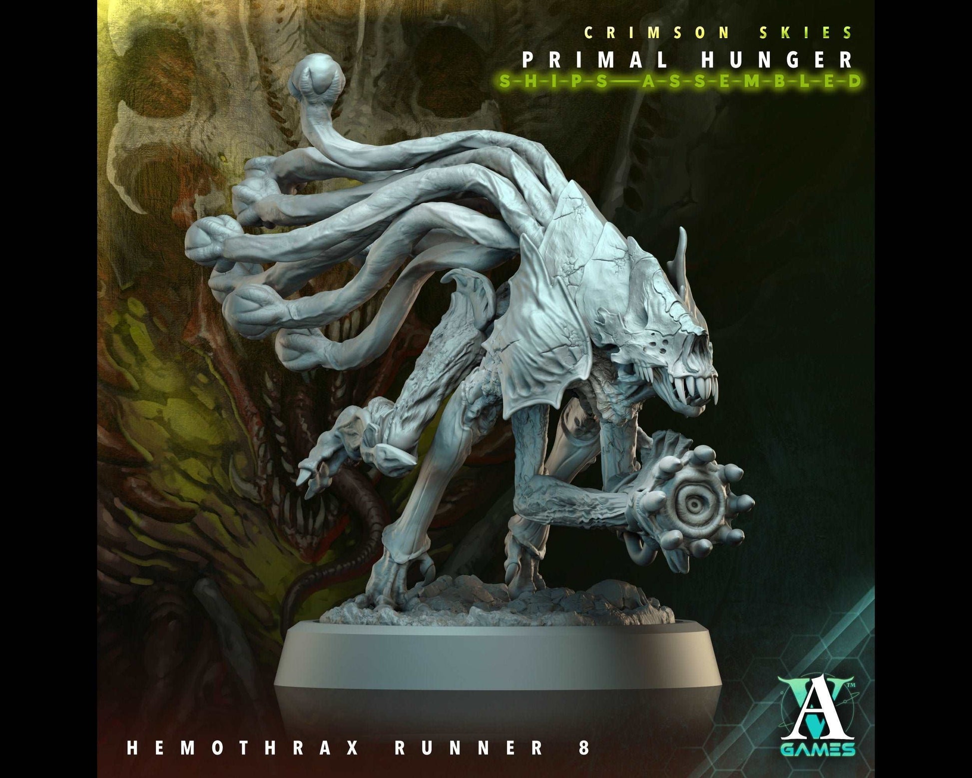 Hemothrax Runner 8 - Primal Hunger - Highly Detailed Resin 8k 3D Printed Miniature