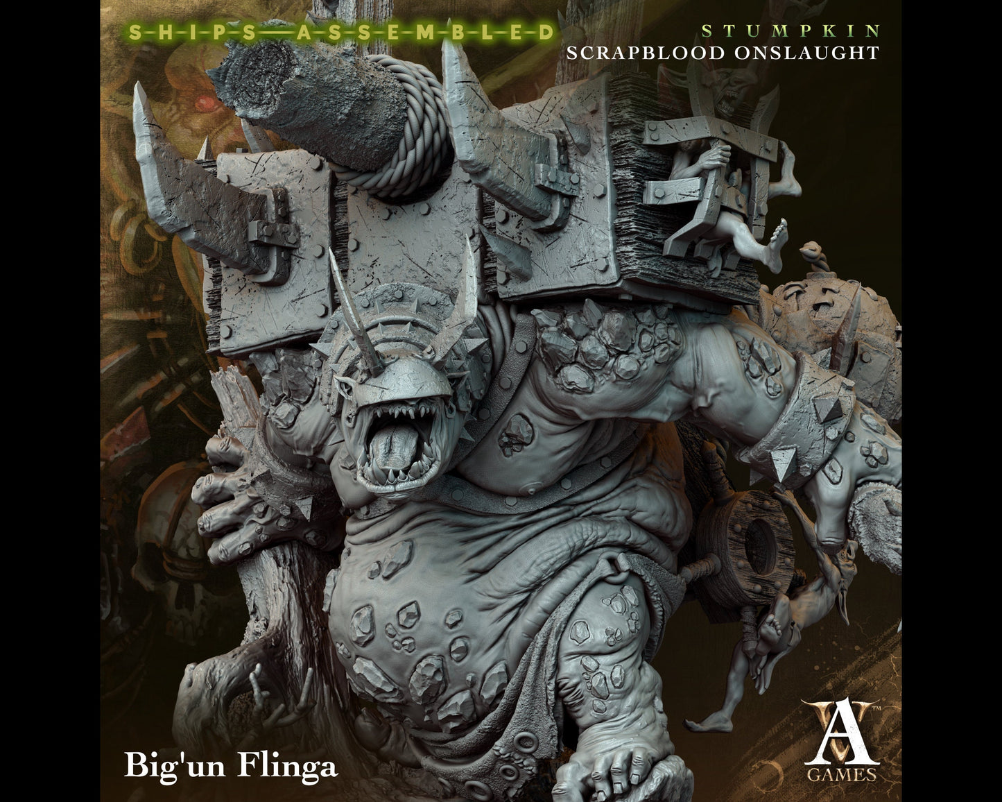 Big'un Flinga - Scrapblood Onslaught - Highly Detailed Resin 8k 3D Printed Miniature