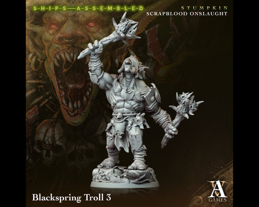 Blackspring Troll 3 - Scrapblood Onslaught - Highly Detailed Resin 8k 3D Printed Miniature