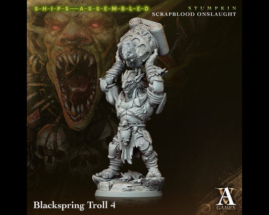 Blackspring Troll 4 - Scrapblood Onslaught - Highly Detailed Resin 8k 3D Printed Miniature