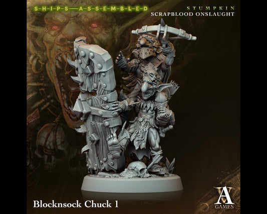 Blocknsock Chuck 1 - Scrapblood Onslaught - Highly Detailed Resin 8k 3D Printed Miniature