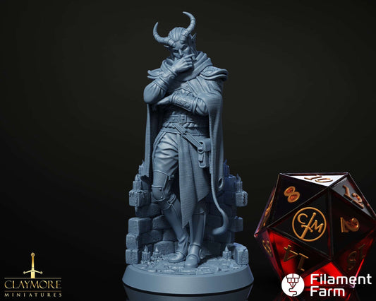 Malloi, The Dark - Tiefling - Asylum of Nightmares - Highly Detailed Resin 8k 3D Printed Miniature