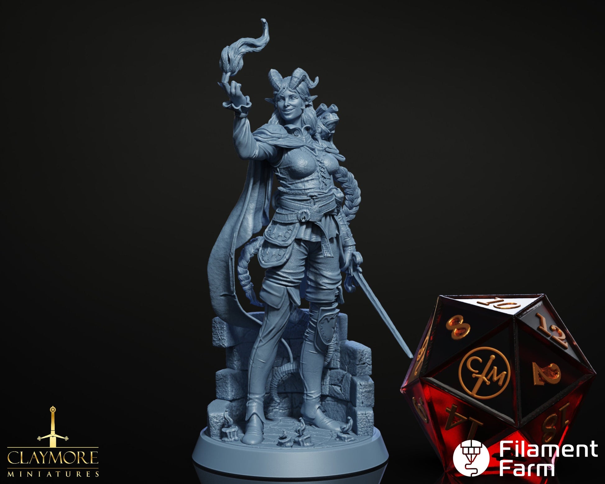 Marissa, The Light - Tiefling Sorcerer/Warlock/Wizard - Asylum of Nightmares - Highly Detailed Resin 8k 3D Printed Miniature