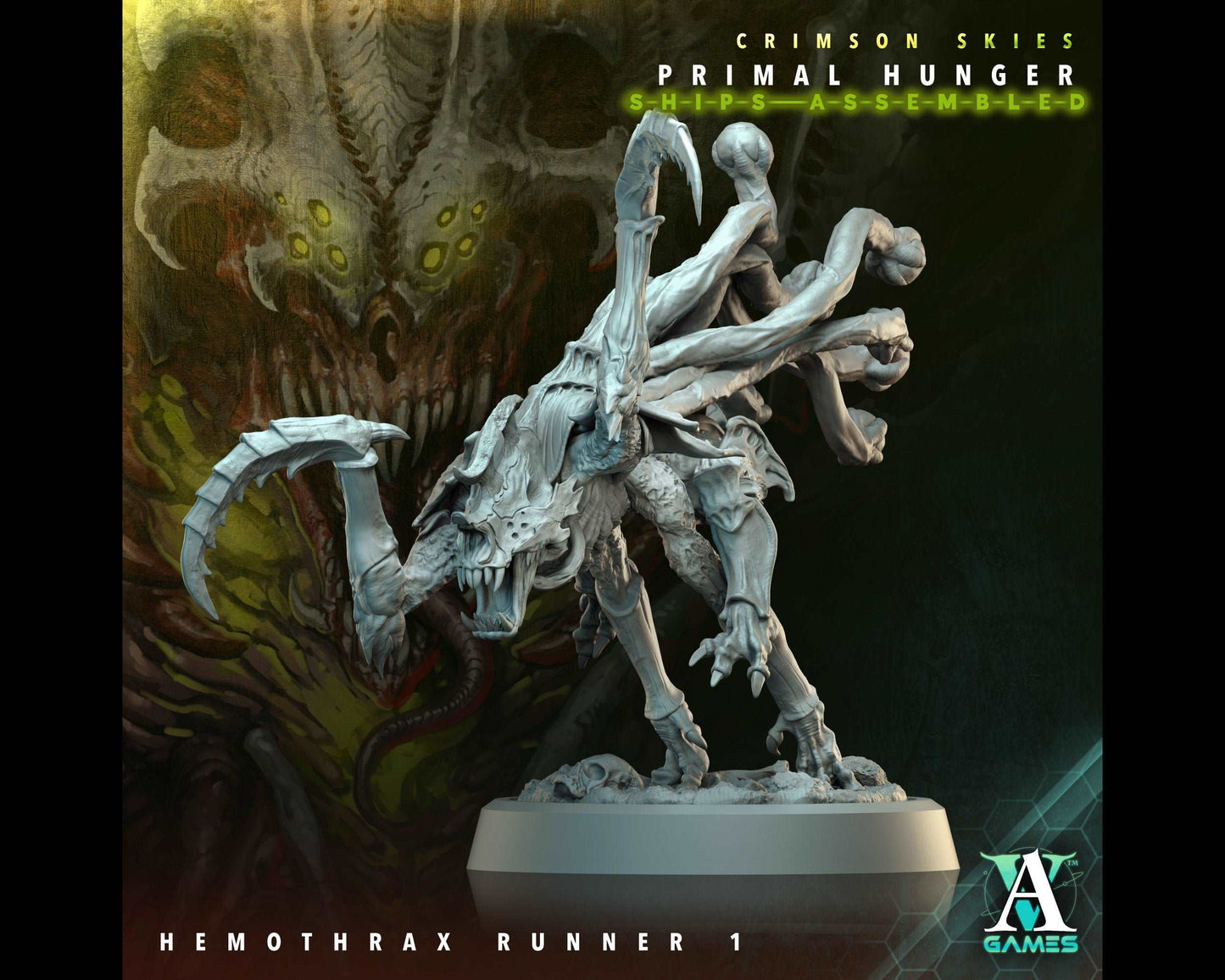 Hemothrax Runner 1 - Primal Hunger - Highly Detailed Resin 8k 3D Printed Miniature