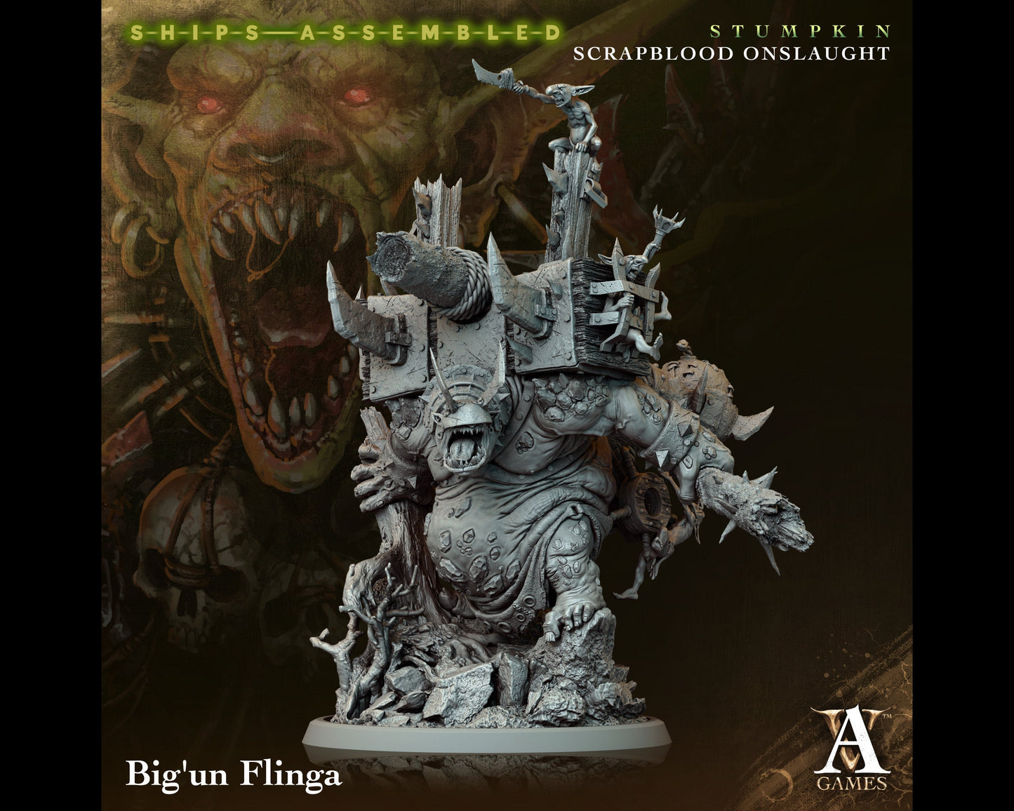 Big'un Flinga - Scrapblood Onslaught - Highly Detailed Resin 8k 3D Printed Miniature