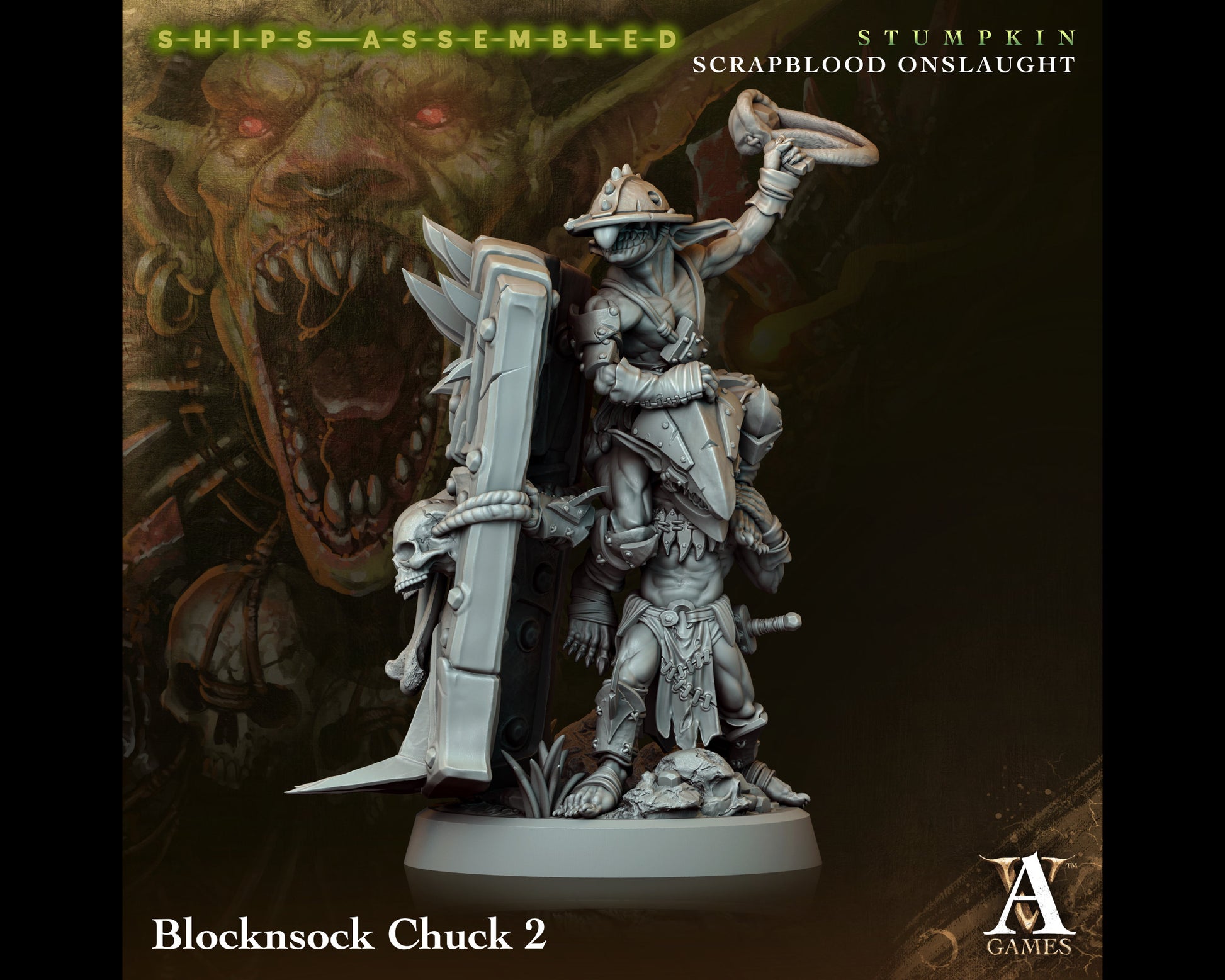 Blocknsock Chuck 2 - Scrapblood Onslaught - Highly Detailed Resin 8k 3D Printed Miniature
