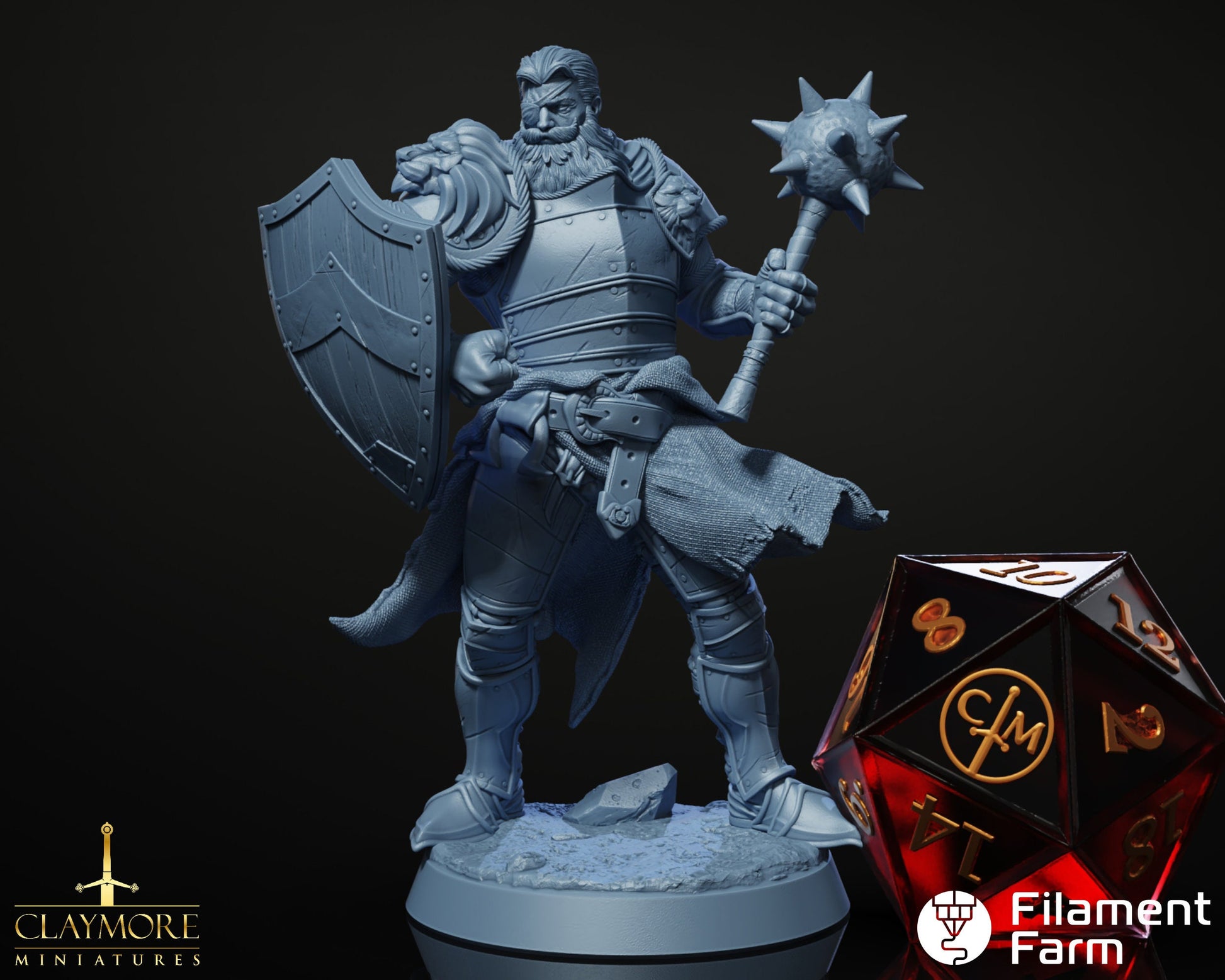 Theoras, The Broken - Human Fighter/Barbarian/Cleric - Asylum of Nightmares - Highly Detailed Resin 8k 3D Printed Miniature