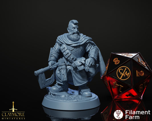 Brynn Wildheart - Dwarf - Barbarian/Fighter - The Crimson Howling - Highly Detailed Resin 8k 3D Printed Miniature
