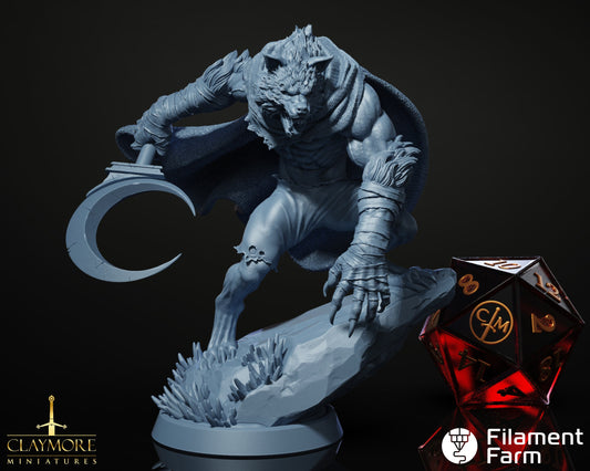 Werewolf Rogue - The Crimson Howling - Highly Detailed Resin 8k 3D Printed Miniature
