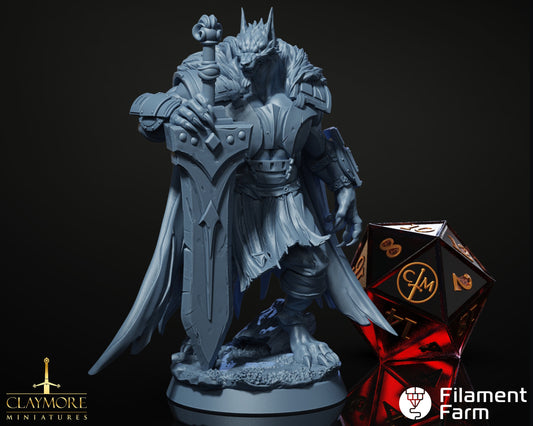 Werewolf Warrior - The Crimson Howling - Highly Detailed Resin 8k 3D Printed Miniature