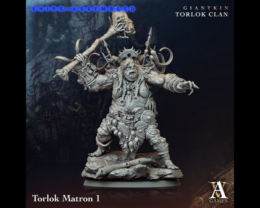 Torlock Matron 1 - Giant Kin, Torlock Clan- Highly Detailed Resin 8k 3D Printed Miniature