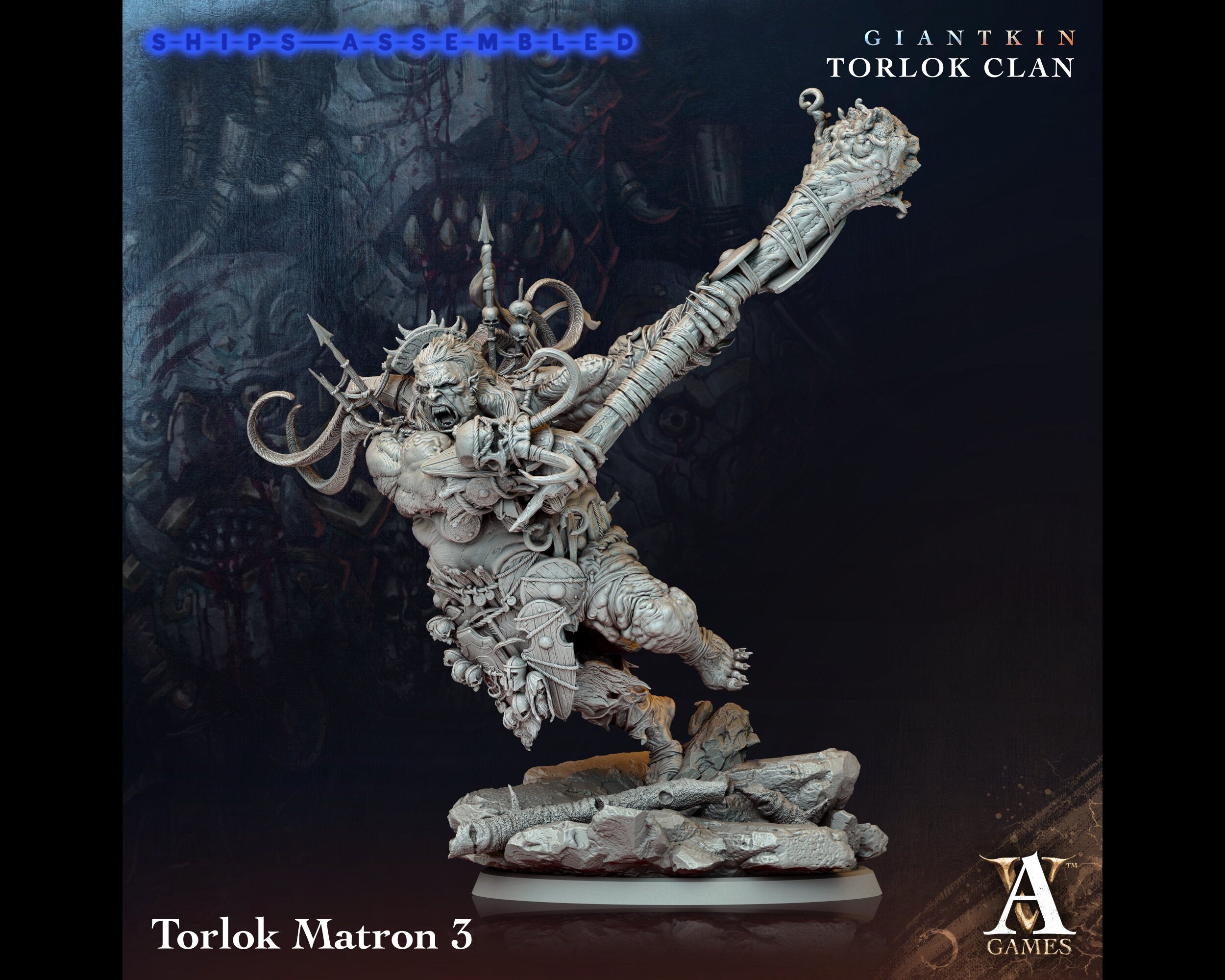 Torlock Matron 3 - Giant Kin, Torlock Clan- Highly Detailed Resin 8k 3 ...