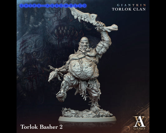 Torlock Basher 2 - Giant Kin, Torlock Clan- Highly Detailed Resin 8k 3D Printed Miniature