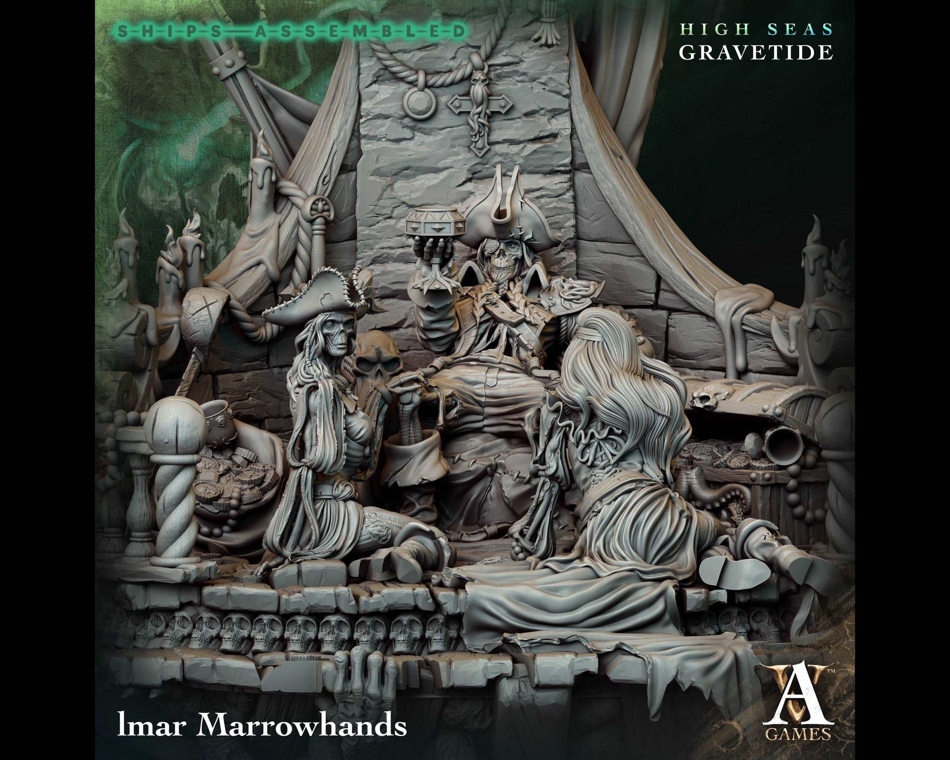 Imar Marrowhands - High Seas: Gravetide - Highly Detailed Resin 8k 3D Printed Miniature