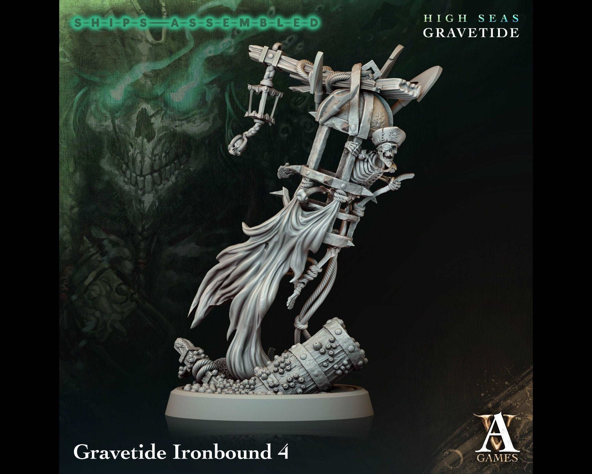 Ironbound 4 - High Seas: Gravetide- Highly Detailed Resin 8k 3D Printed Miniature