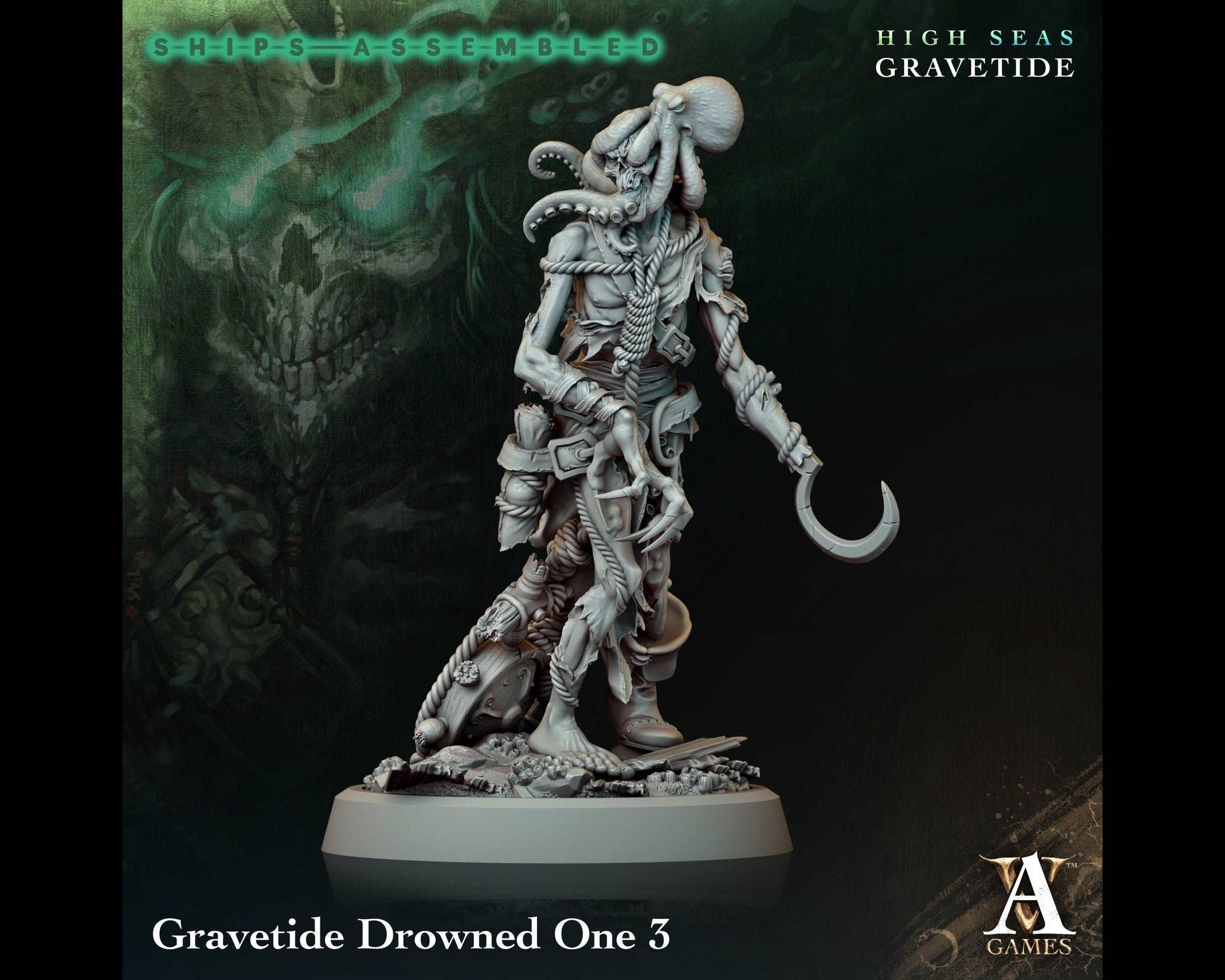 Drowned One 3 - High Seas: Gravetide- Highly Detailed Resin 8k 3D Printed Miniature