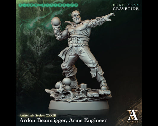 Ardon Beamrigger, Arms Engineer - High Seas: Gravetide- Highly Detailed Resin 8k 3D Printed Miniature