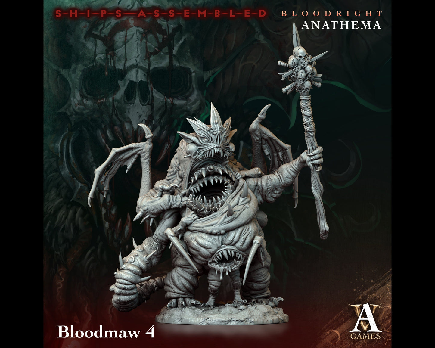Bloodmaw 4 - Bloodright Anathema - Highly Detailed Resin 8k 3D Printed Miniature