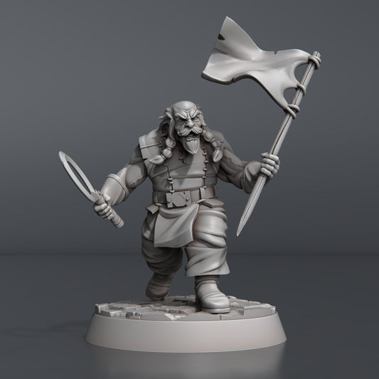 Rioter W/ Flag - Town Riot Set- Highly Detailed Resin 8k 3D Printed Miniature