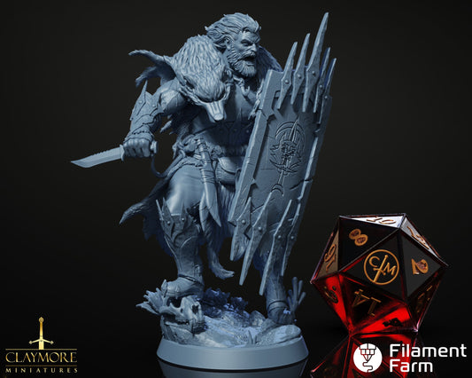 Wulfgar, The Merciless - The Crimson Howling - Highly Detailed Resin 8k 3D Printed Miniature