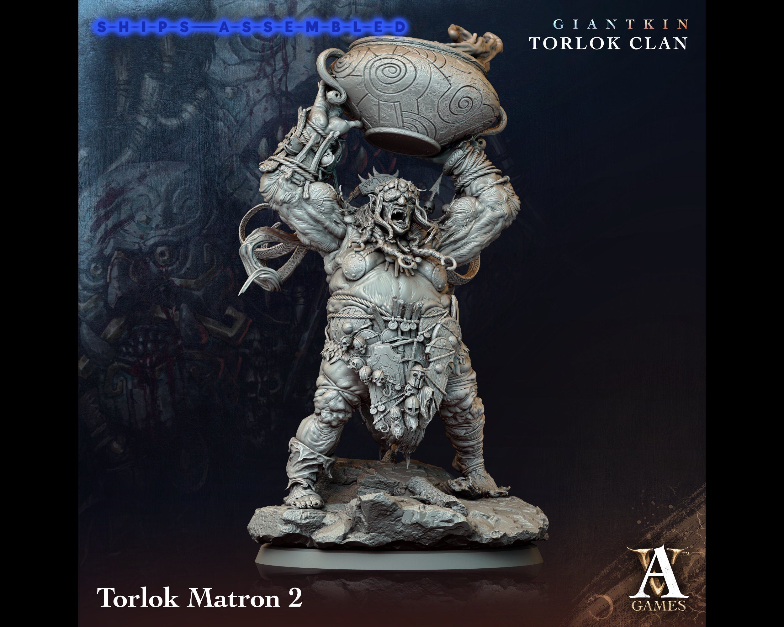 Torlock Matron 2 - Giant Kin, Torlock Clan- Highly Detailed Resin 8k 3 ...