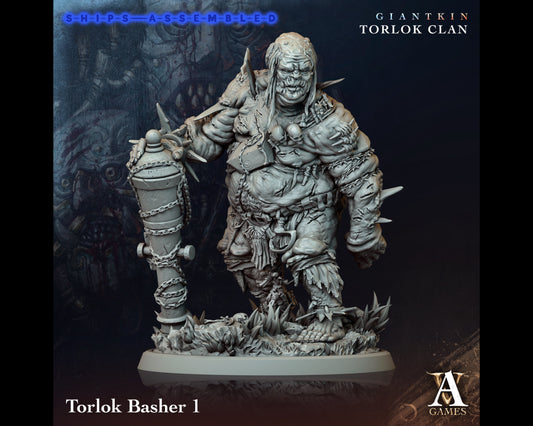 Torlock Basher 1 - Giant Kin, Torlock Clan- Highly Detailed Resin 8k 3D Printed Miniature