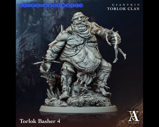 Torlock Basher 4 - Giant Kin, Torlock Clan- Highly Detailed Resin 8k 3D Printed Miniature